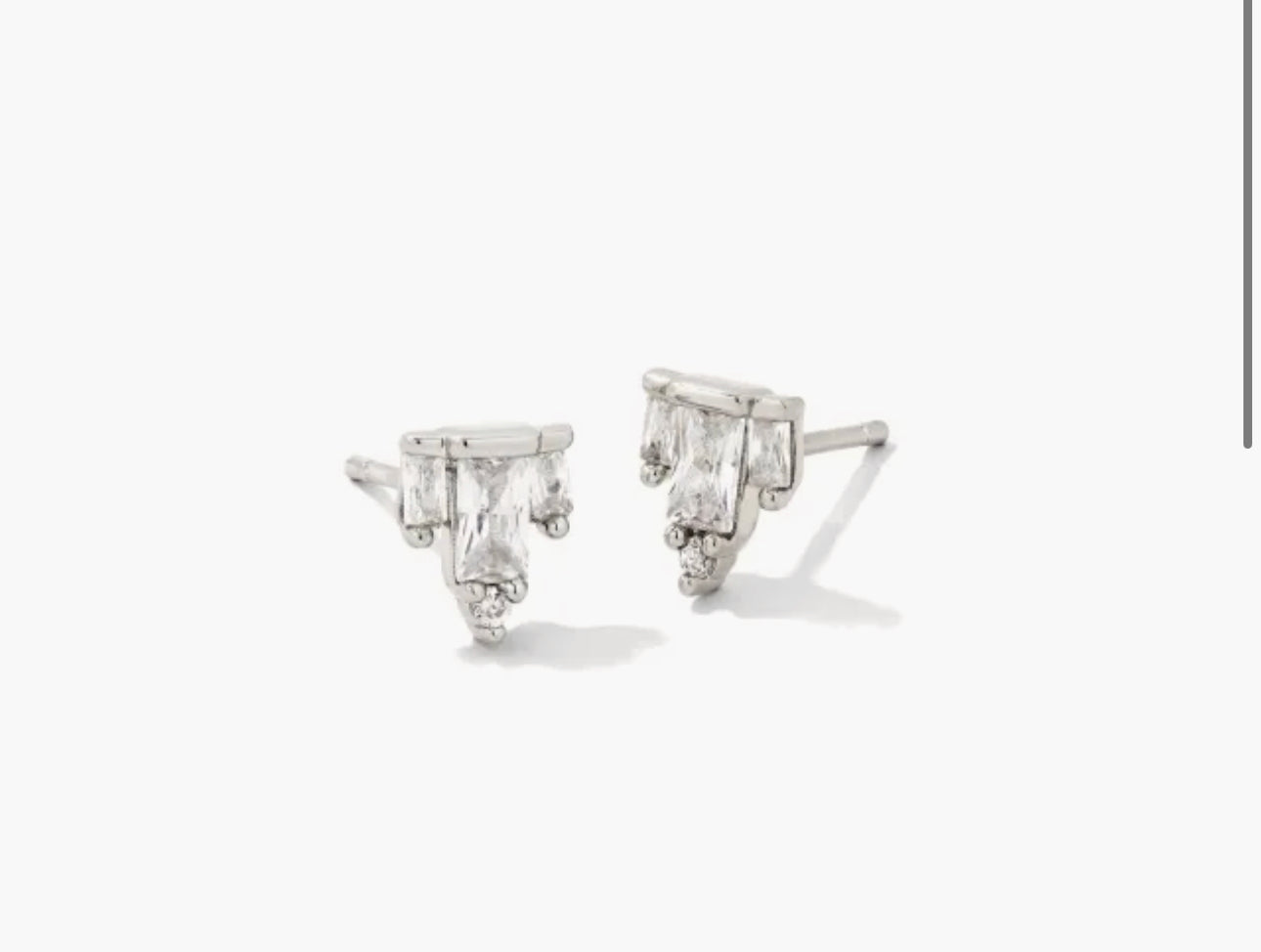 BOUTIQUE KENDRA SCOTT JULIETTE SILVER STUD EARRINGS IN WHITE CRYSTAL 