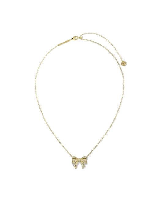 BOUTIQUE KENDRA SCOTT KRISTA GOLD SHORT PENDANT NECKLACE WHITE MIX 2