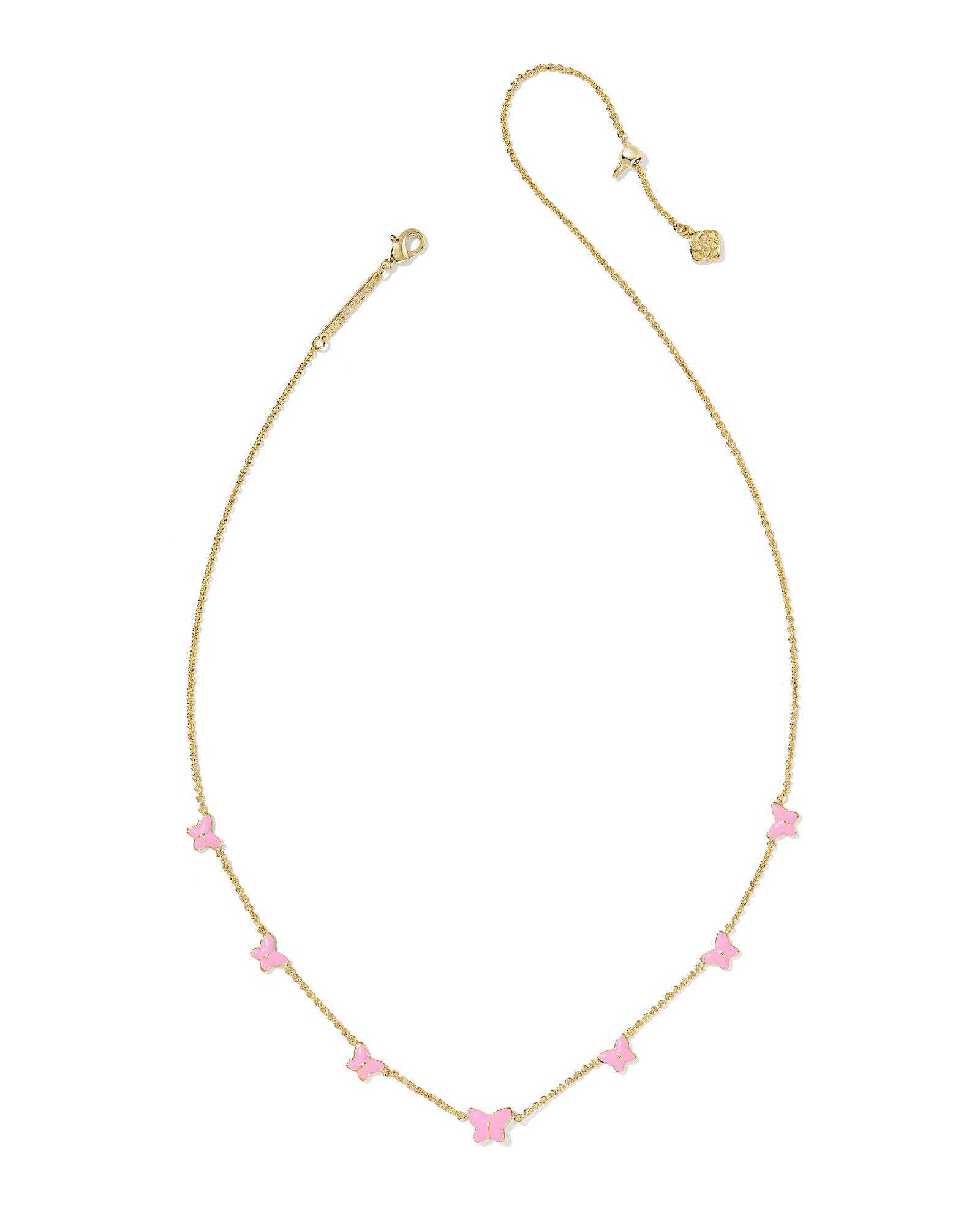 BOUTIQUE KENDRA SCOTT LILLIA BUTTERFLY ENAMEL STRAND NECKLACE GOLD PINK ENAMEL 2