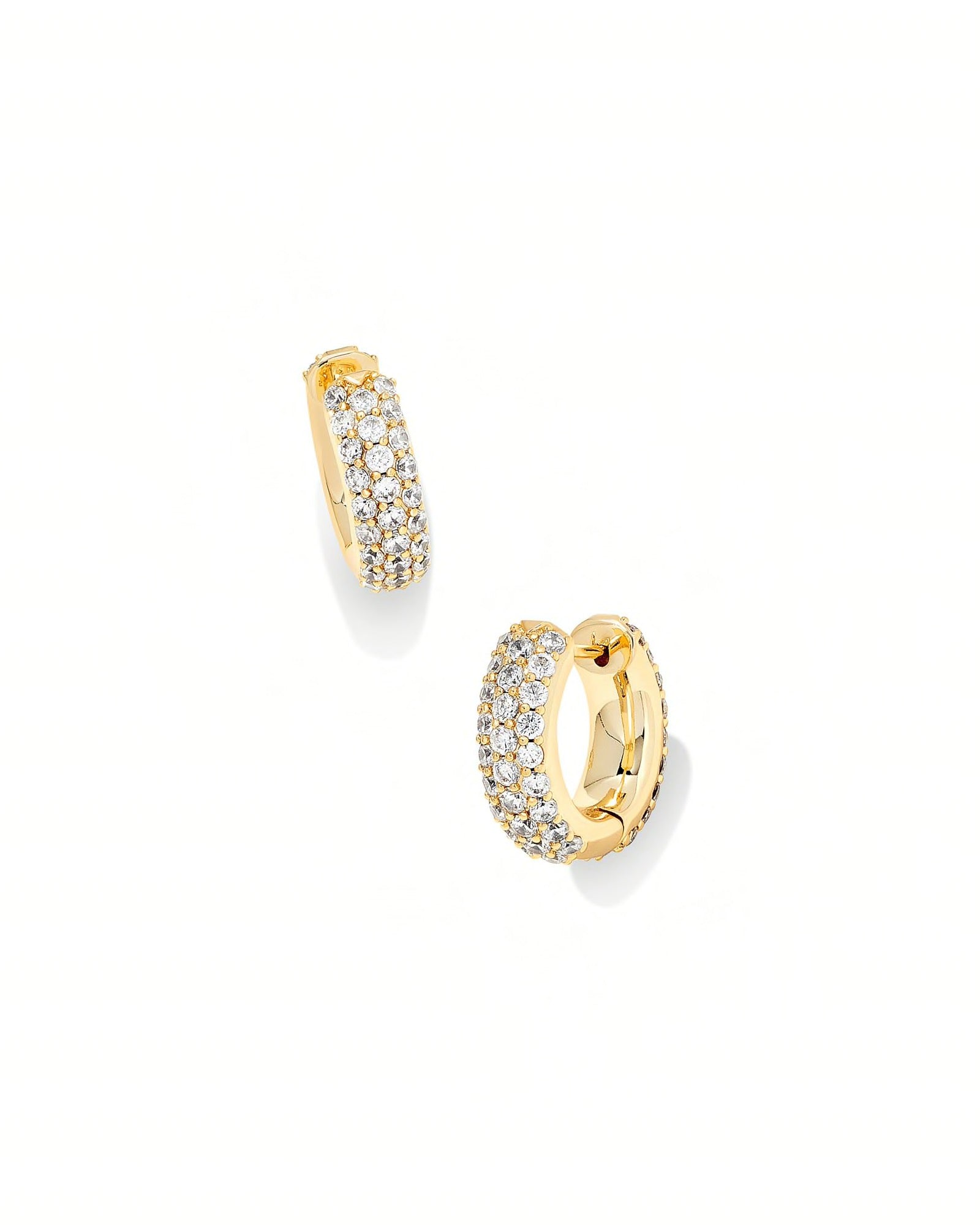 BOUTIQUE KENDRA SCOTT MIKKI GOLD PAVE HUGGIE EARRINGS