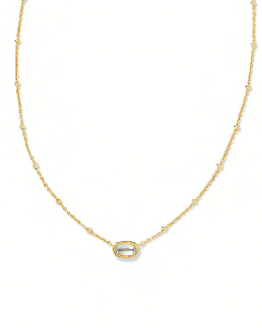 BOUTQUE KENDRA SCOTT MINI ELISA GOLD SATELLITE SHORT PENDANT NECKLACE DICHROIC GLASS