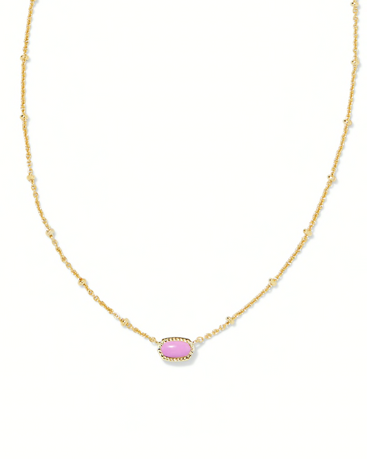 BOUTIQUE KENDRA SCOTT MINI ELISA GOLD SATELLITE SHORT PENDANT NECKLACE FUCHSIA MAGNESITE