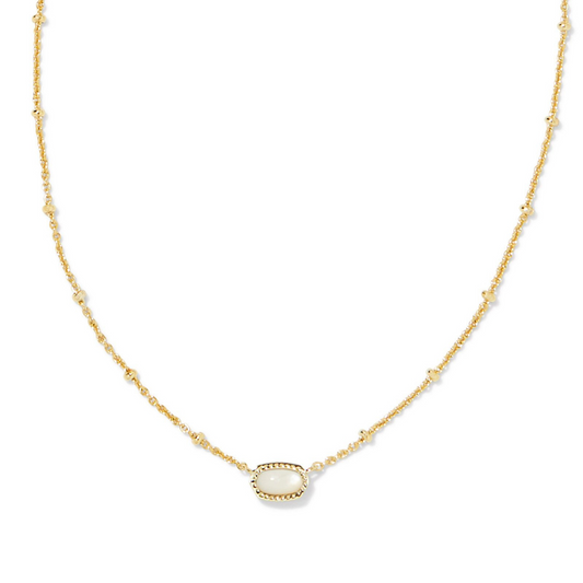 BOUTIQUE KENDRA SCOTT MINI ELISA GOLD SATELLITE SHORT PENDANT NECKLACE IVORY MOTHER OF PEARL