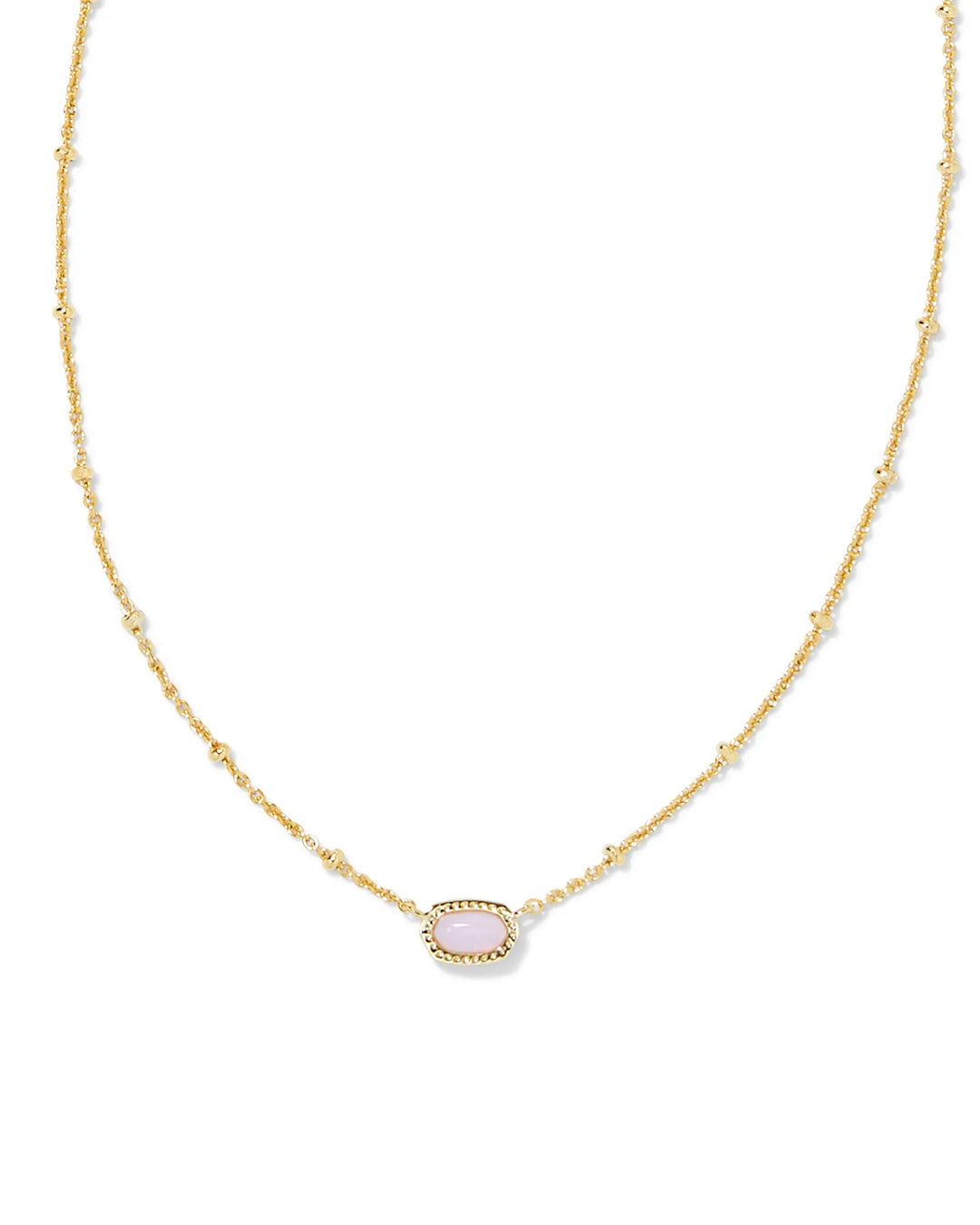 BOUTIQUE KENDRA SCOTT MINI ELISA GOLD SATELLITE SHORT PENDANT NECKLACE PINK OPALITE CRYSTAL