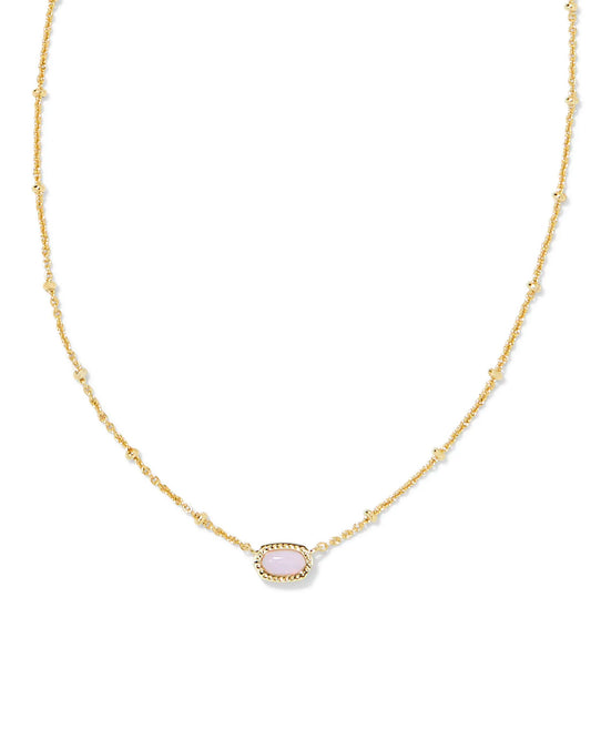 BOUTIQUE KENDRA SCOTT MINI ELISA GOLD SATELLITE SHORT PENDANT NECKLACE PINK OPALITE CRYSTAL