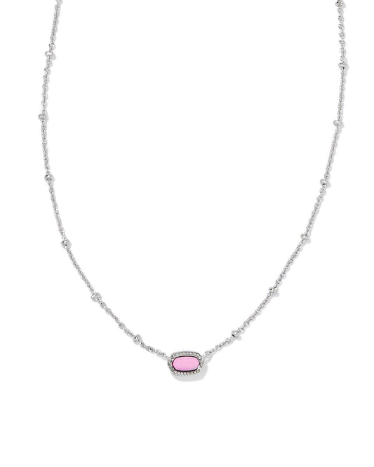 BOUTIQUE KENDRA SCOTT MINI ELISA SILVER SATELLITE SHORT PENDANT NECKLACE FUCHSIA MAGNESITE
