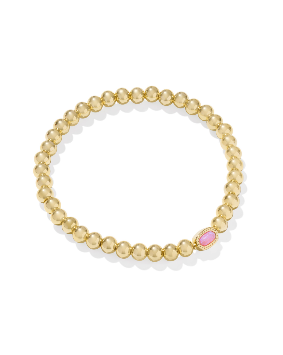 BOUTIQUE KENDRA SCOTT MINI GOLD ELAINA STRETCH BRACELET CARNATION OPAL 2