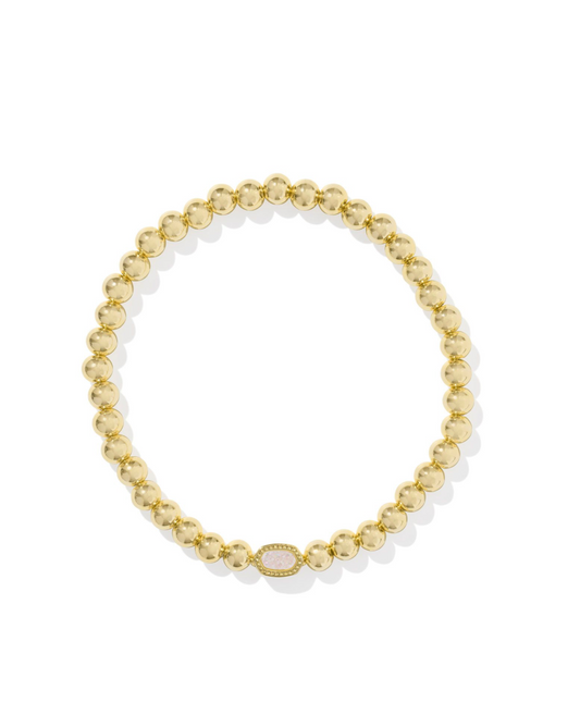 BOUTIQUE KENDRA SCOTT MINI GOLD ELAINA STRETCH BRACELET IRIDESCENT DRUSY