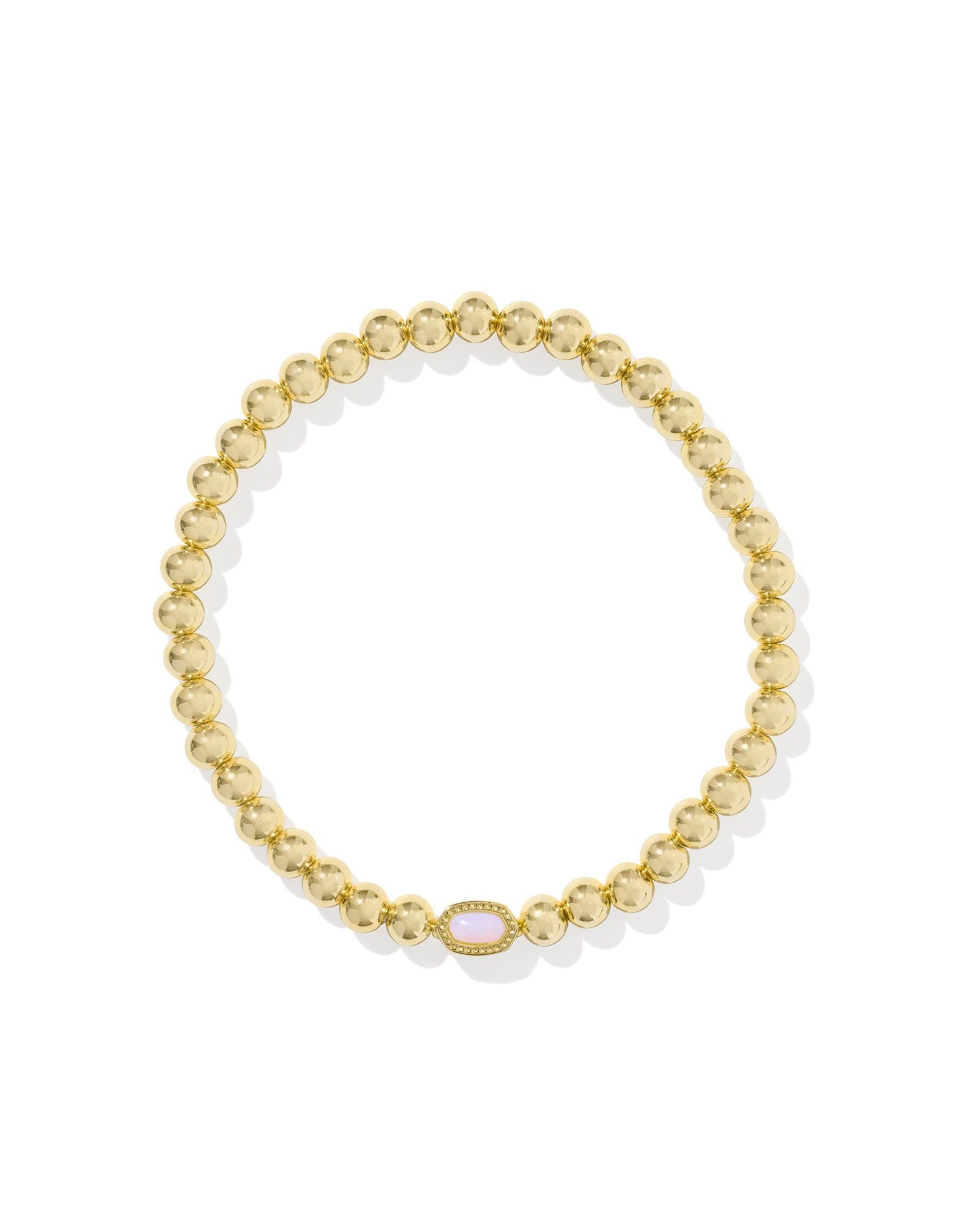 BOUTIQUE KENDRA SCOTT MINI GOLD ELAINA STRETCH BRACELET PINK OPALITE CRYSTAL