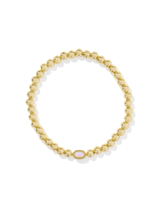 BOUTIQUE KENDRA SCOTT MINI GOLD ELAINA STRETCH BRACELET PINK OPALITE CRYSTAL