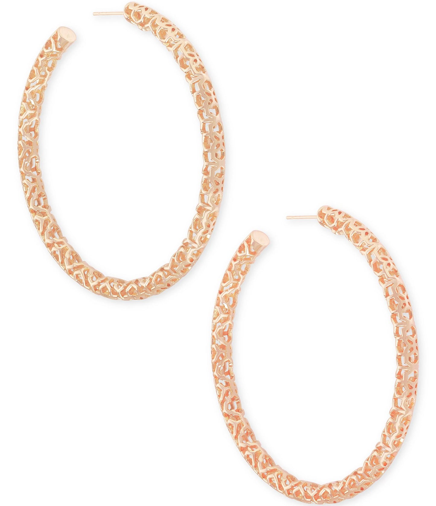 BOUTIQUE KENDRA SCOTT ROSE GOLD MAGGIE HOOP EARRINGS 2.5 INCH