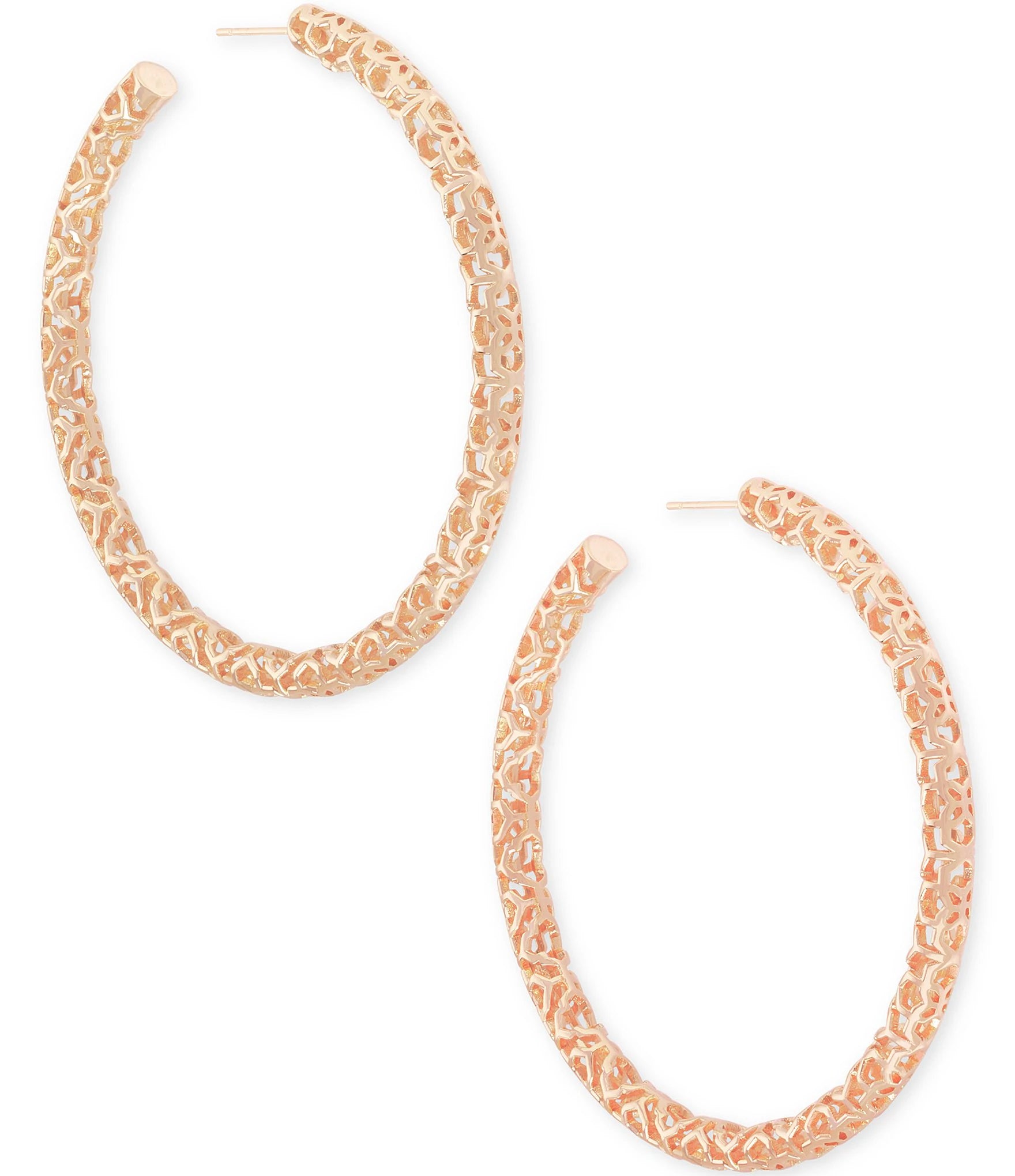 BOUTIQUE KENDRA SCOTT ROSE GOLD MAGGIE HOOP EARRINGS 2.5 INCH