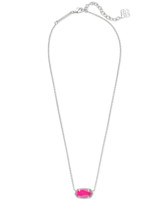 BOUTIQUE KENDRA SCOTT SILVER ELISA SHORT PENDANT NECKLACE AZALEA ILLUSION