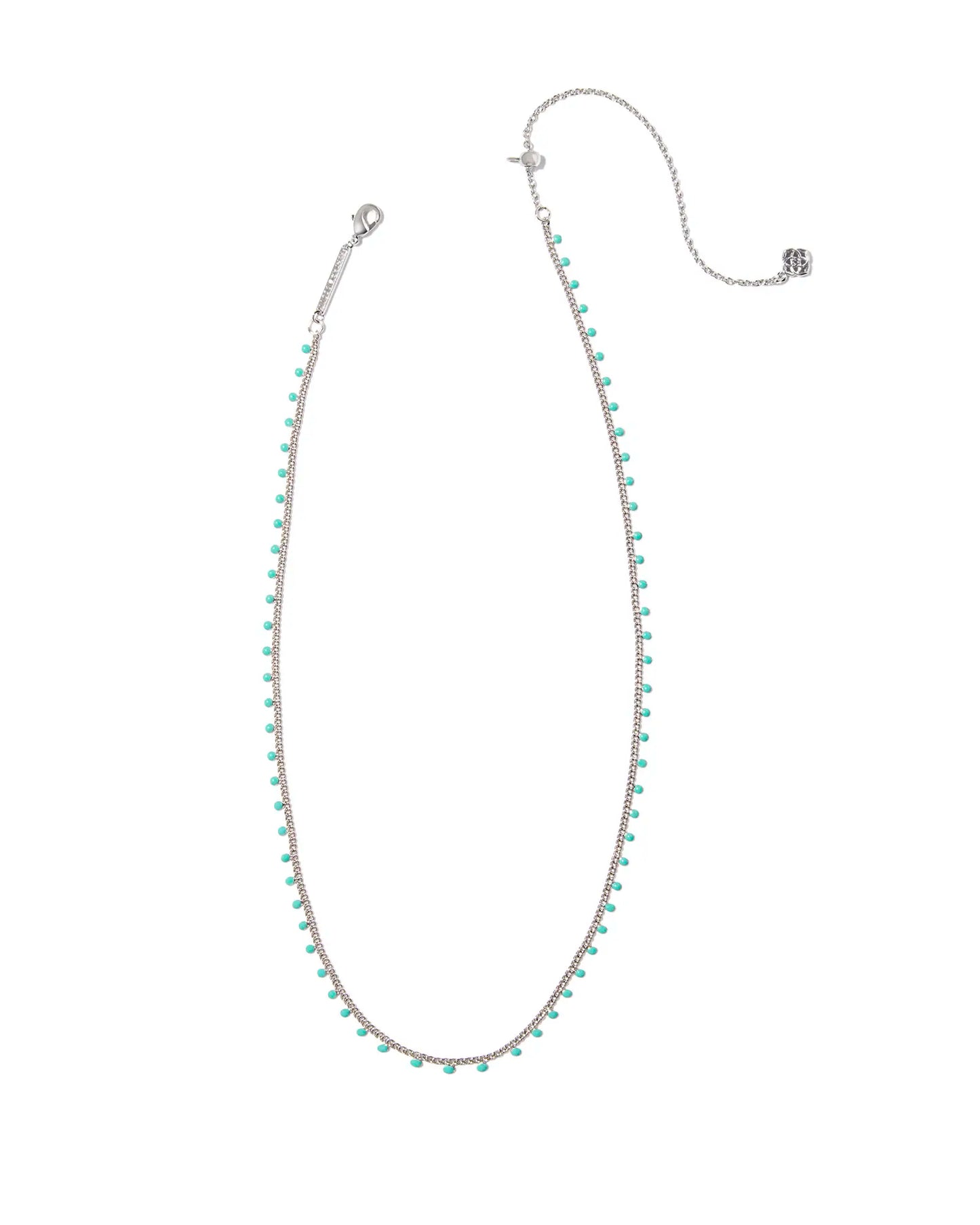 BOUTIQUE KENDRA SCOTT SILVER KELSEY STRAND NECKLACE TURQUOISE ENAMEL 2