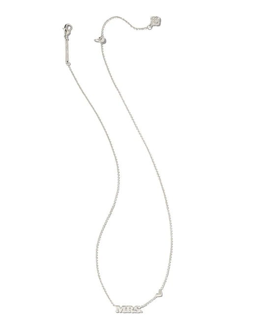 BOUTIQUE KENDRA SCOTT SILVER MRS PENDANT NECKLACE