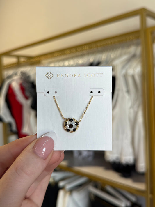 BOUTIQUE KENDRA SCOTT SOCCER SHORT GOLD PENDANT NECKLACE IN IVORY MOTHER OF PEARL