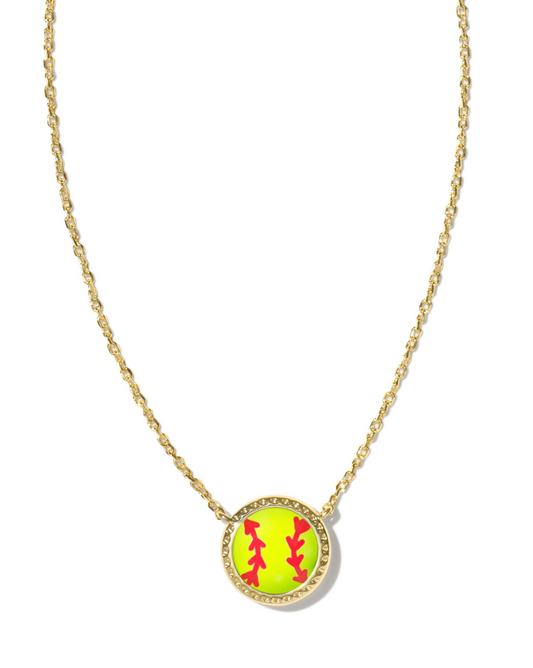 BOUTIQUE KENDRA SCOTT SOFTBALL SHORT PENDANT NECKLACE GOLD 