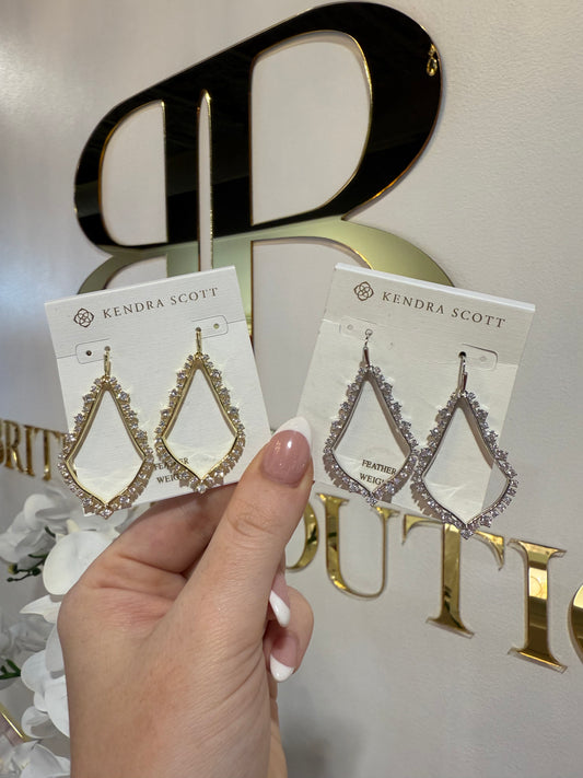 BOUTIQUE KENDRA SCOTT SOPHEE CRYSTAL DROP EARRINGS WHITE CRYSTAL