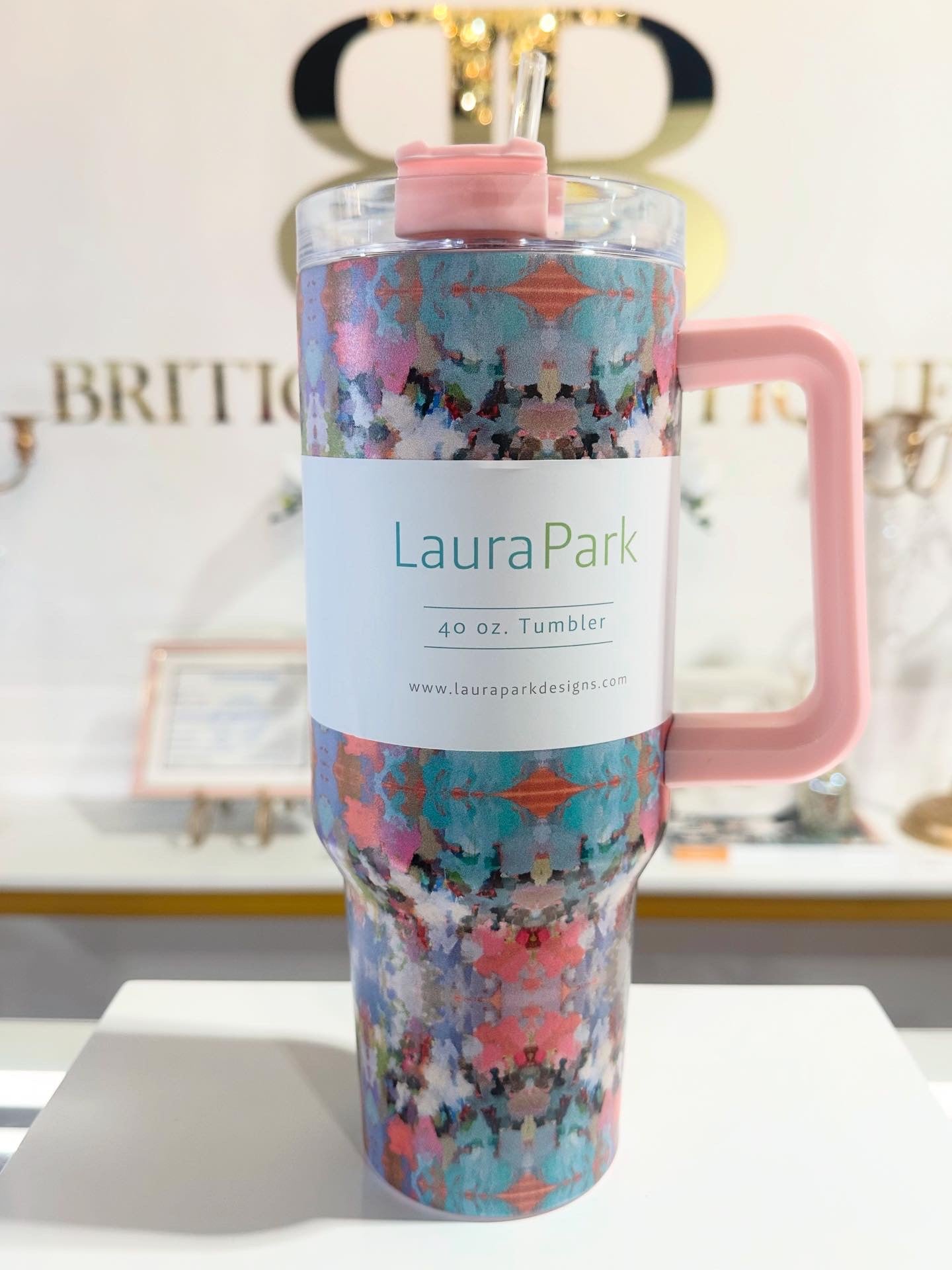 BOUTIQUE LAURA PARK BROOKS AVENUE 40 OZ TRAVEL TUMBLER BB