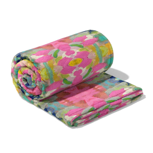 BOUTIQUE LAURA PARK PINK PARADISE FLEECE BLANKET 2
