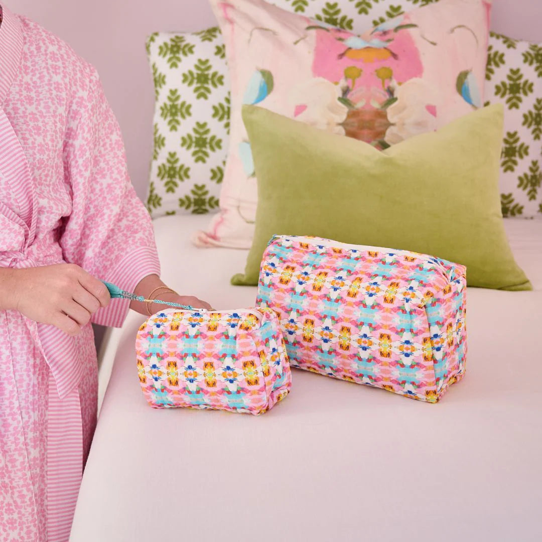 BOUTIQUE LAURA PARK SUMNER PINK LARGE COSMETIC BAG 2