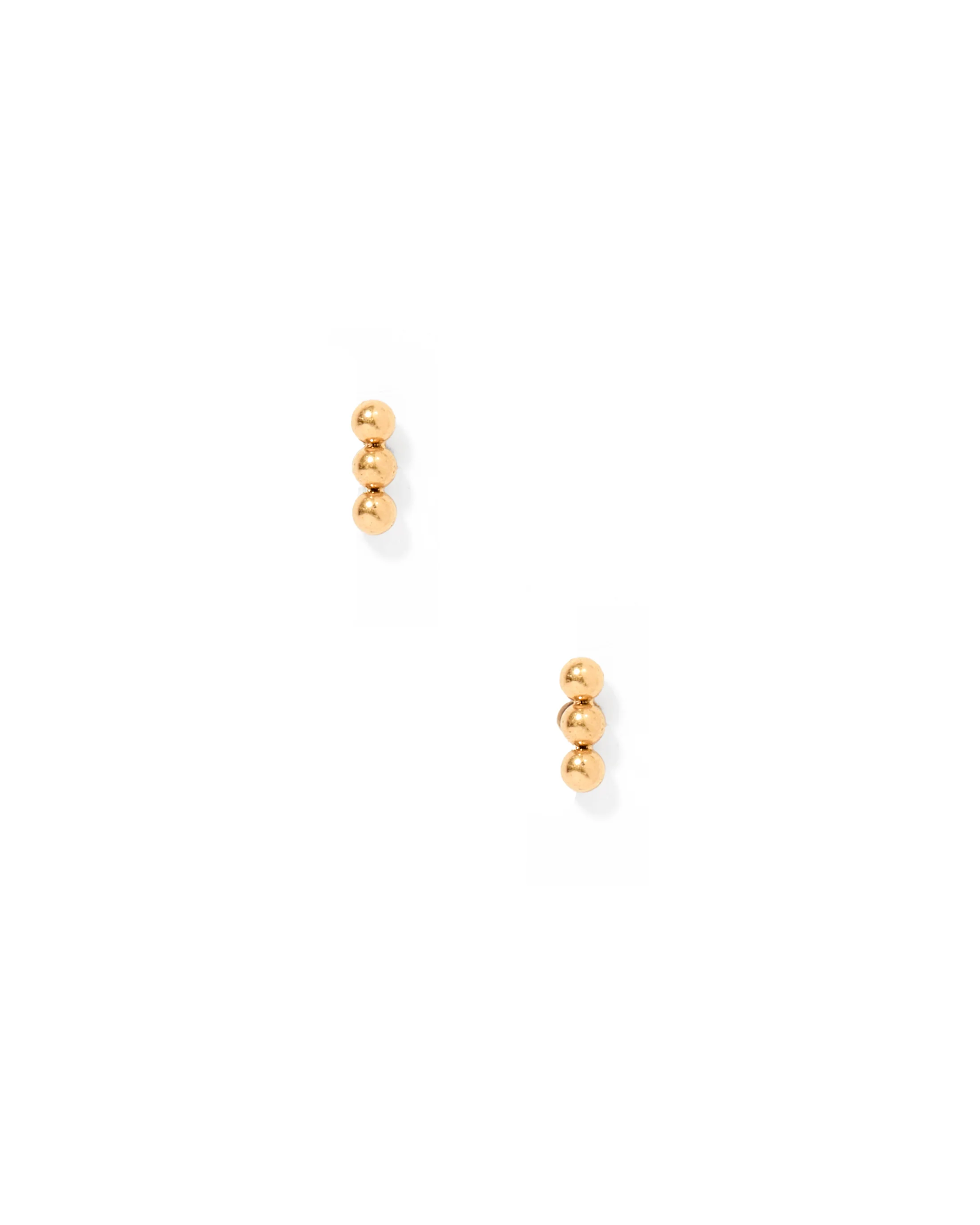 BOUTIQUE LINNY CO GOLD BALL BAR SCREWBACK STUD EARRINGS TALLY FRONT 2