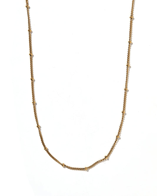BOUTIQUE LINNY CO GOLD CHAIN BEAD NECKLACE MILES FRONT