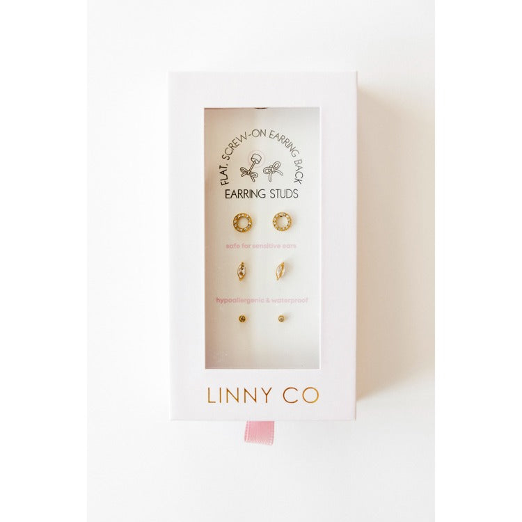 BOUTIQUE LINNY CO GOLD STUD GIFT SET SIGNATURE SET