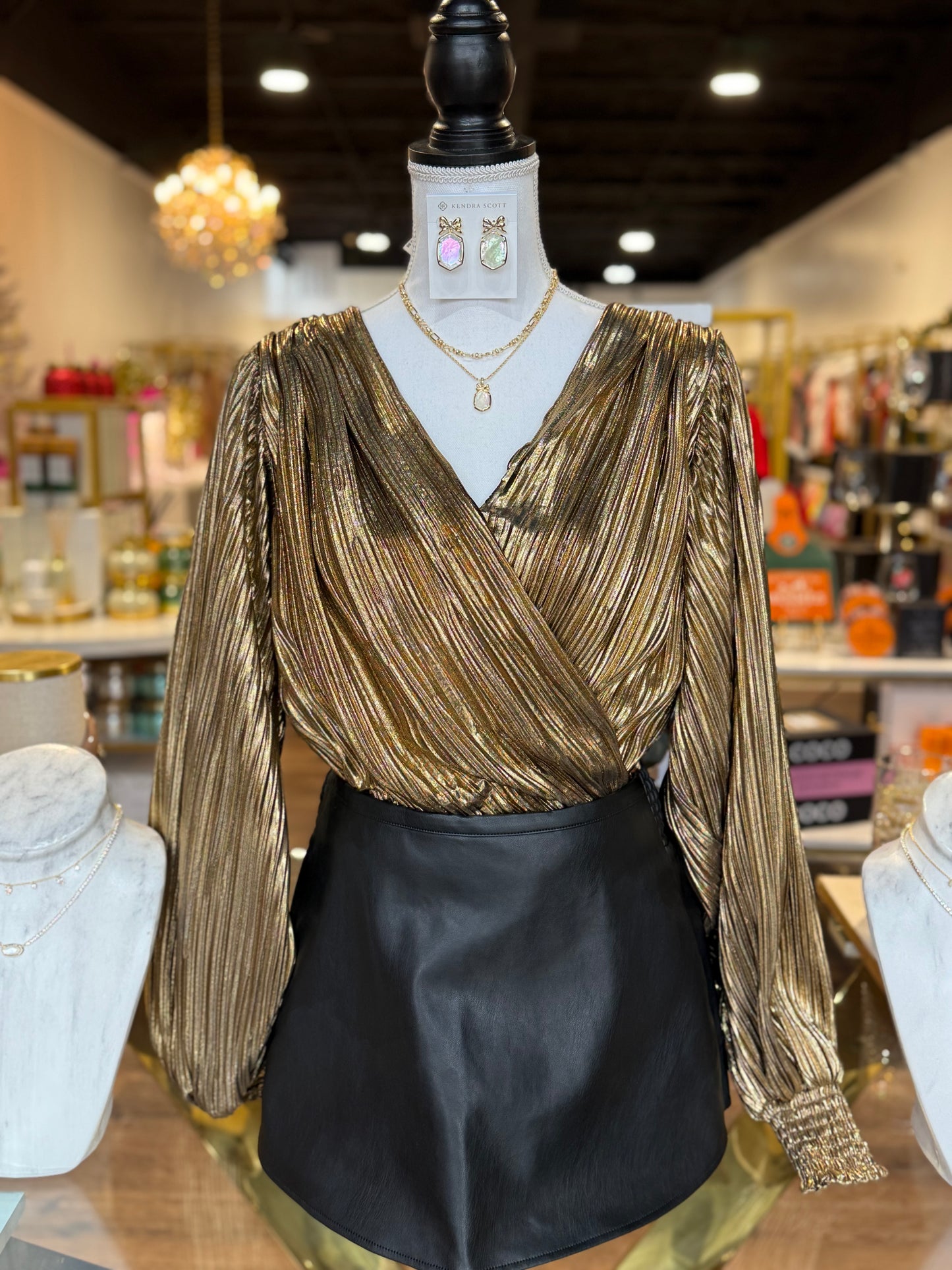 BOUTIQUE LOVE ME FOREVER PLISSE BODYSUIT ON MANNEQUIN