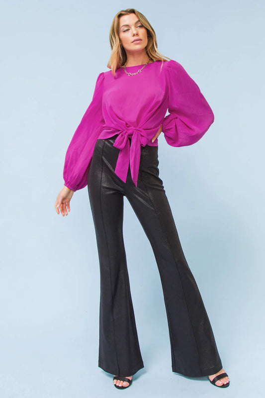 BOUTIQUE LOVING YOU KEEPS ME LEATHER PANTS BLACK FRONT
