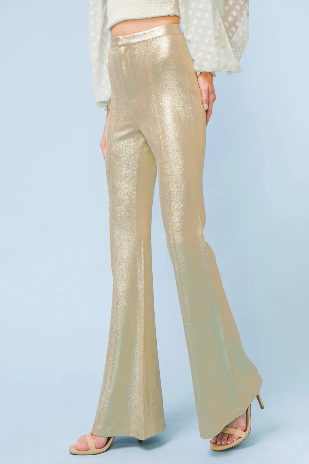 BOUTIQUE LOVING YOU KEEPS ME LEATHER PANTS GOLD SIDE
