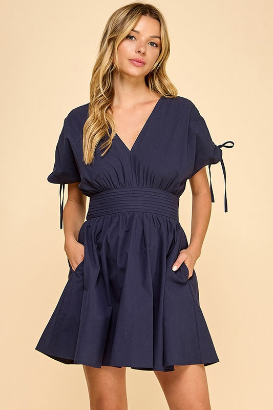 BOUTIQUE MIDNIGHT TIDE MINI DRESS NAVY FRONT