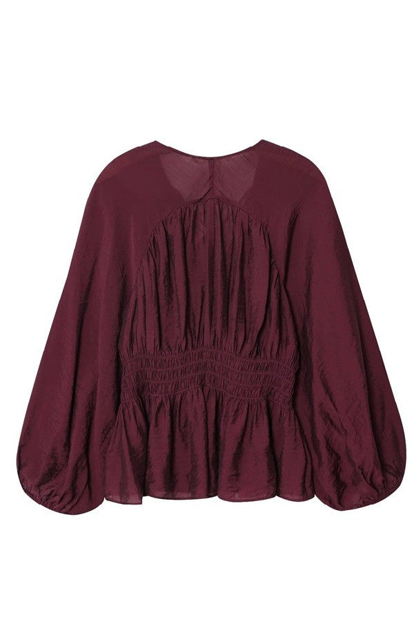 BOUTIQUE PLUMBERRY BABYDOLL BLOUSE BACK