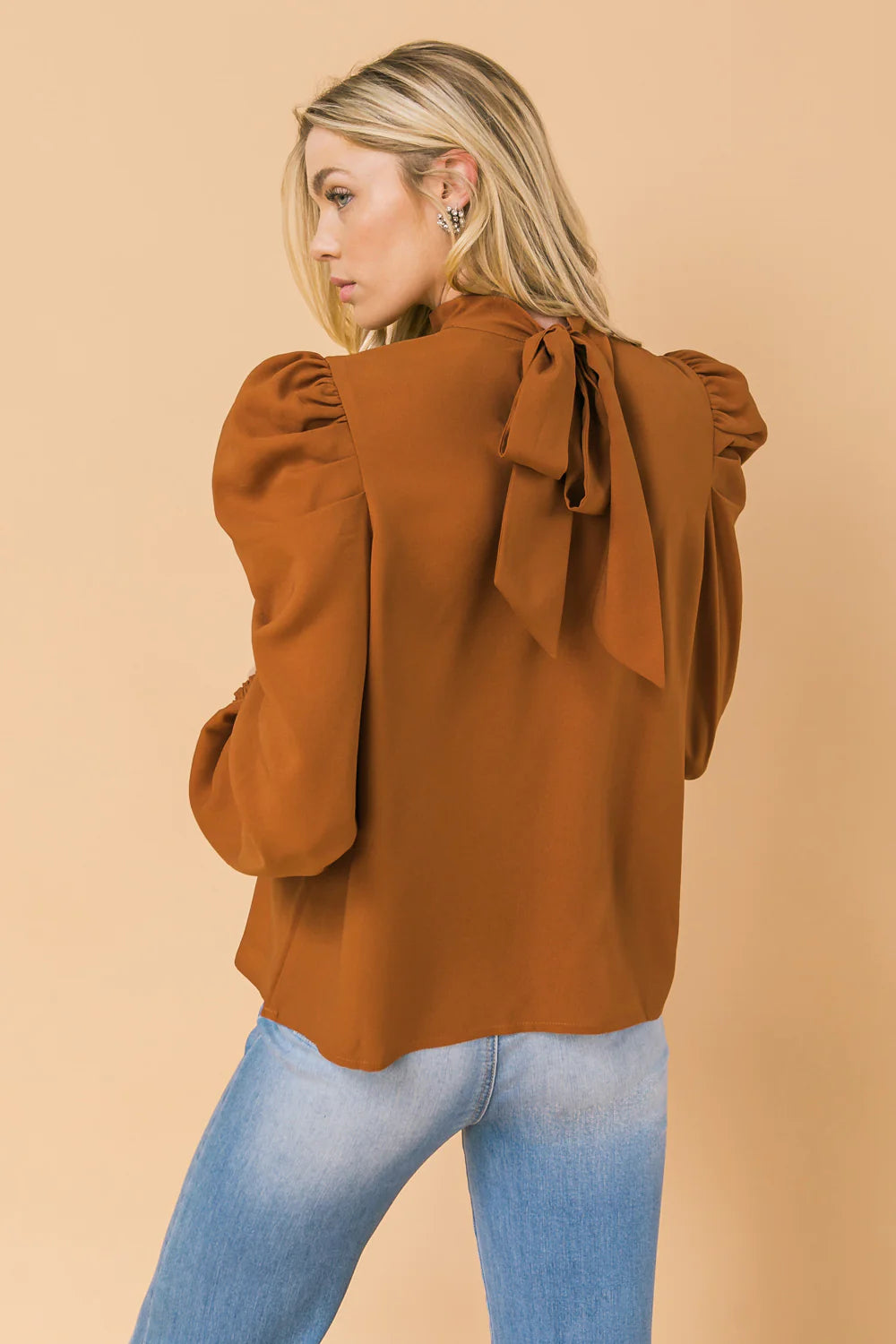 BOUTIQUE SET YOURSELF FREE BLOUSE RUST BACK