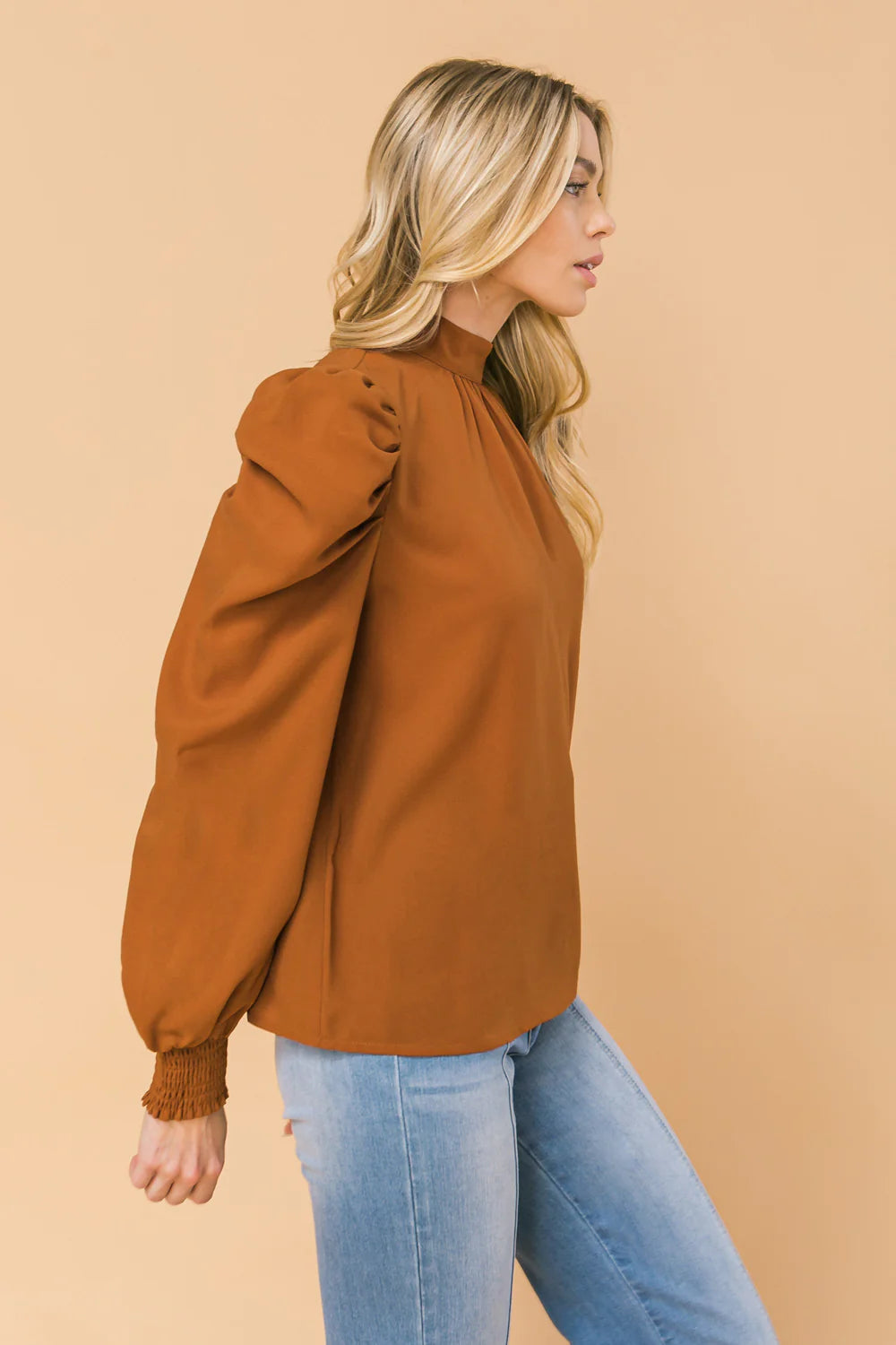 BOUTIQUE SET YOURSELF FREE BLOUSE RUST SIDE 2