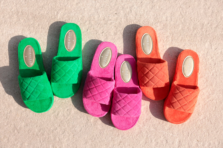 BOUTIQUE SHIRALEAH SOL TERRYCLOTH POOL SLIDES 
