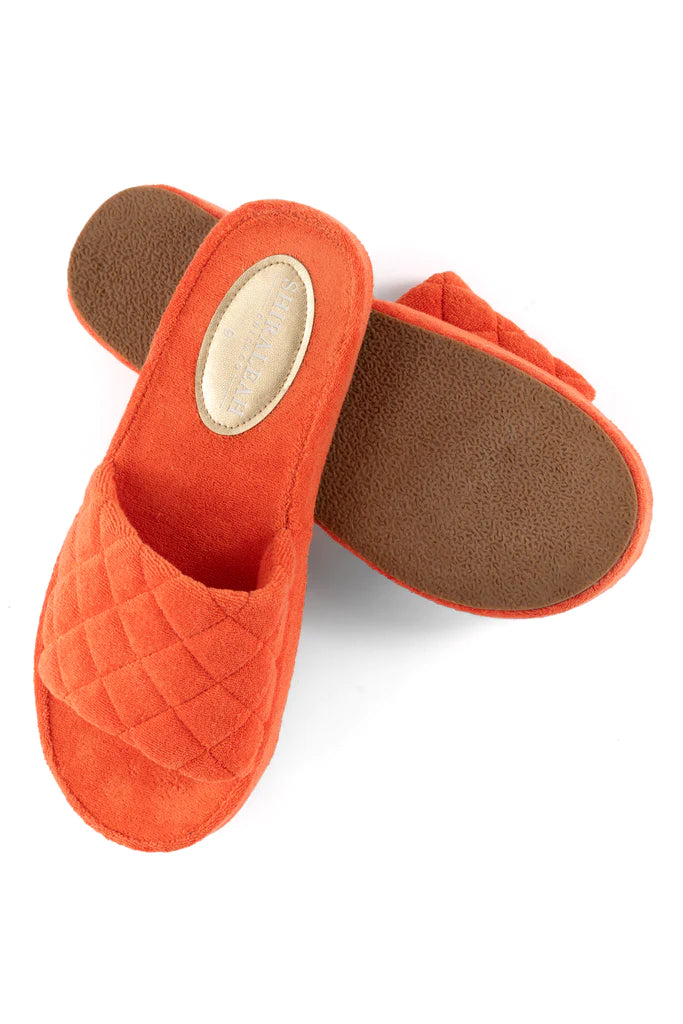 BOUTIQUE SHIRALEAH SOL TERRYCLOTH POOL SLIDES ORANGE 4