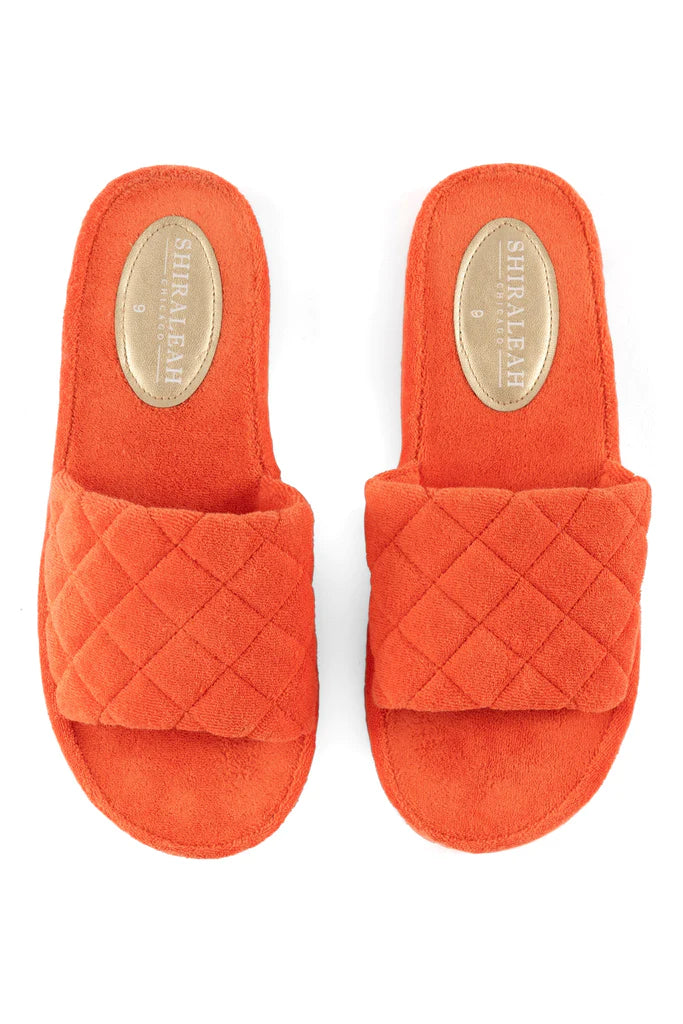 BOUTIQUE SHIRALEAH SOL TERRYCLOTH POOL SLIDES ORANGE 5