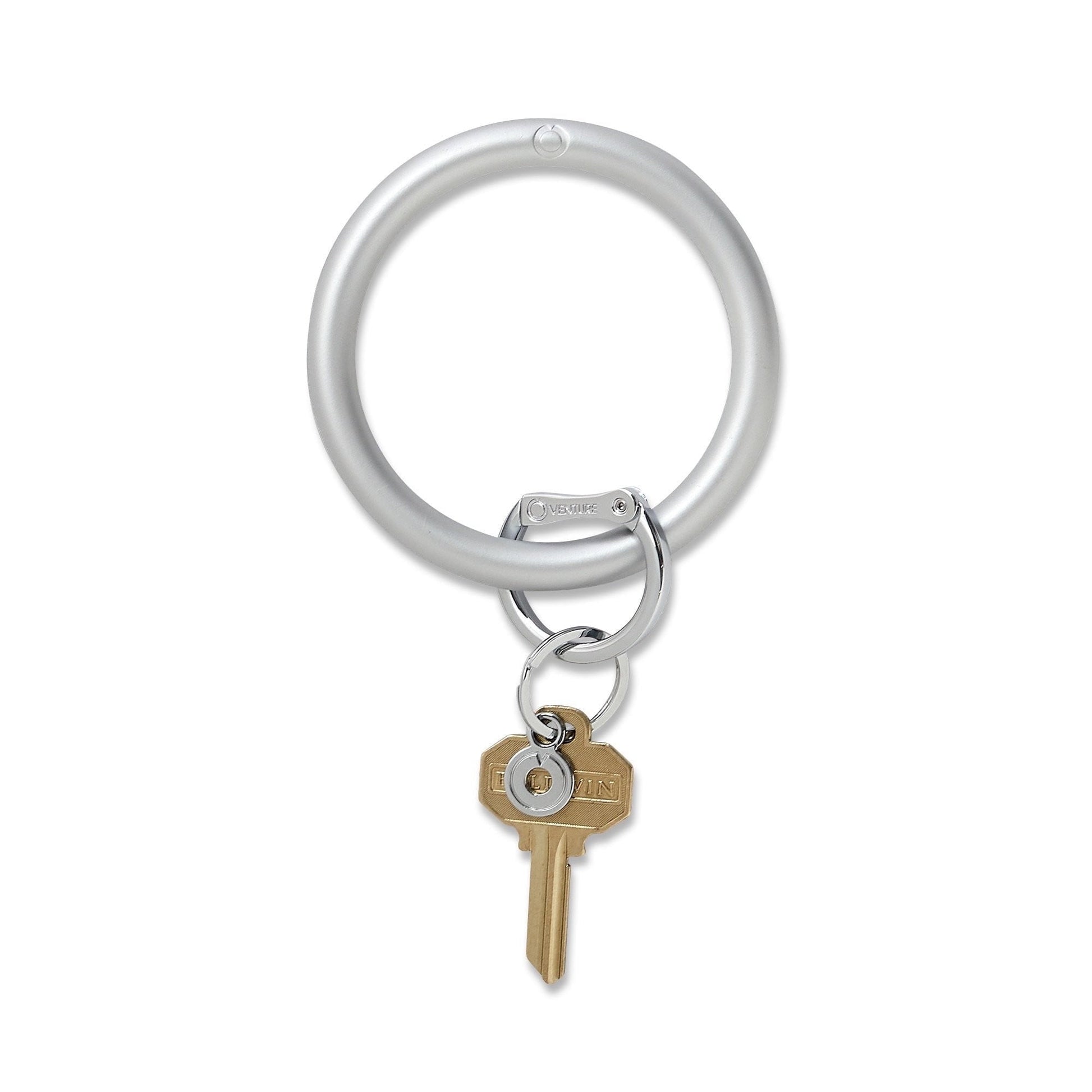 BOUTIQUE SILICONE BIG O KEY RING SOLID QUICK SILVER