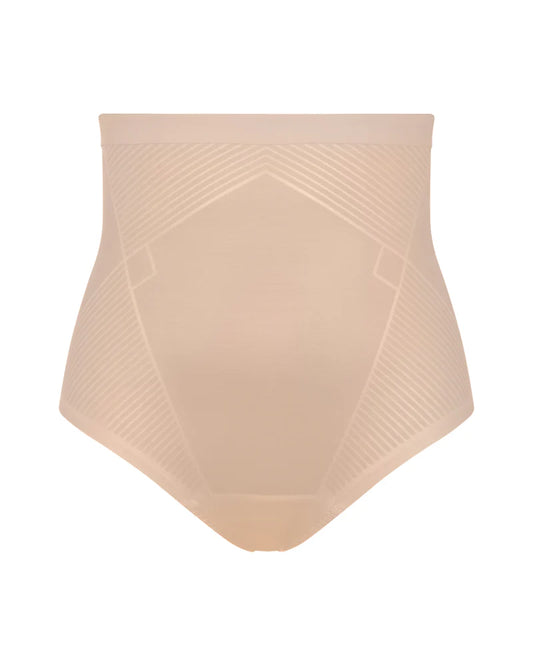 BOUTIQUE SPANXSHAPE™ INVISIBLE HIGH WAISTED THONG CHAMPAGNE BEIGE FRONT