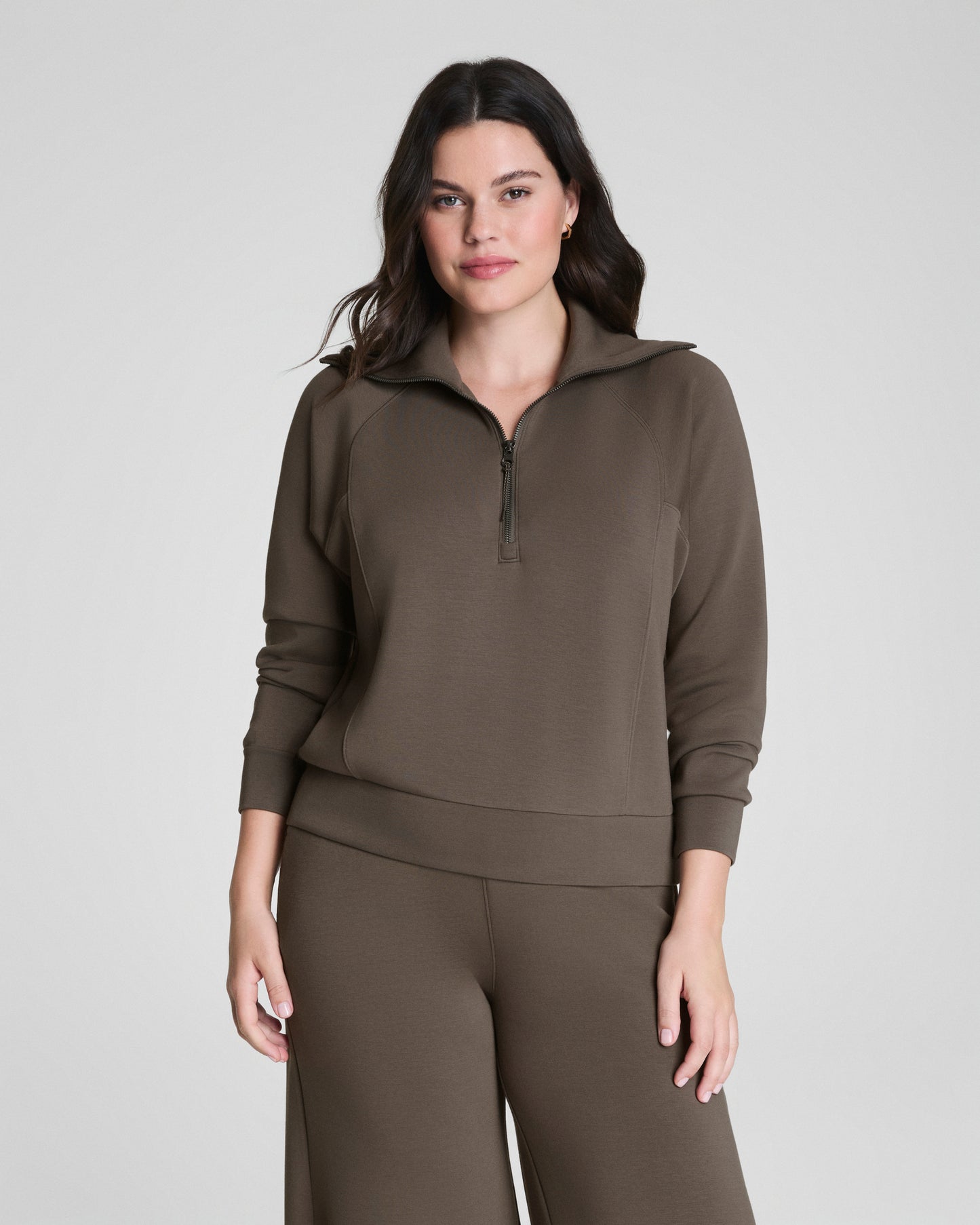 BOUTIQUE SPANX® AIRESSENTIALS HALF ZIP MINERAL FRONT