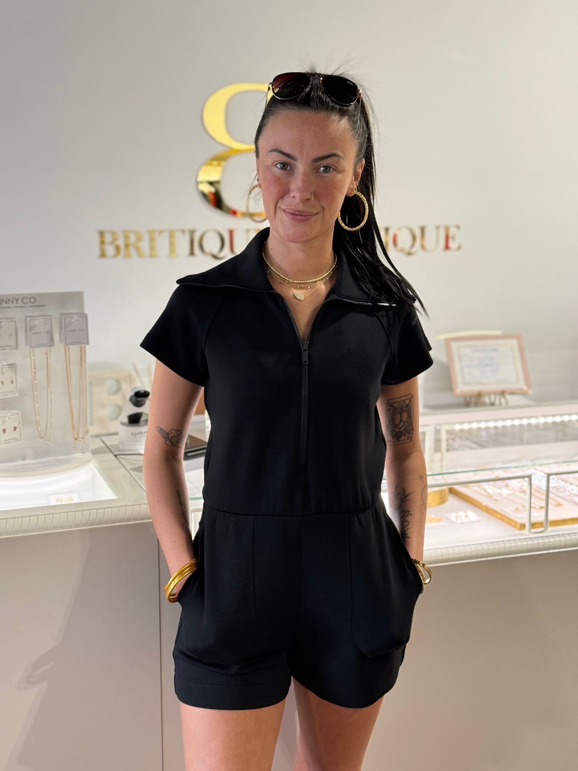 SPANX® AirEssentials Half Zip Romper – Britique Boutique