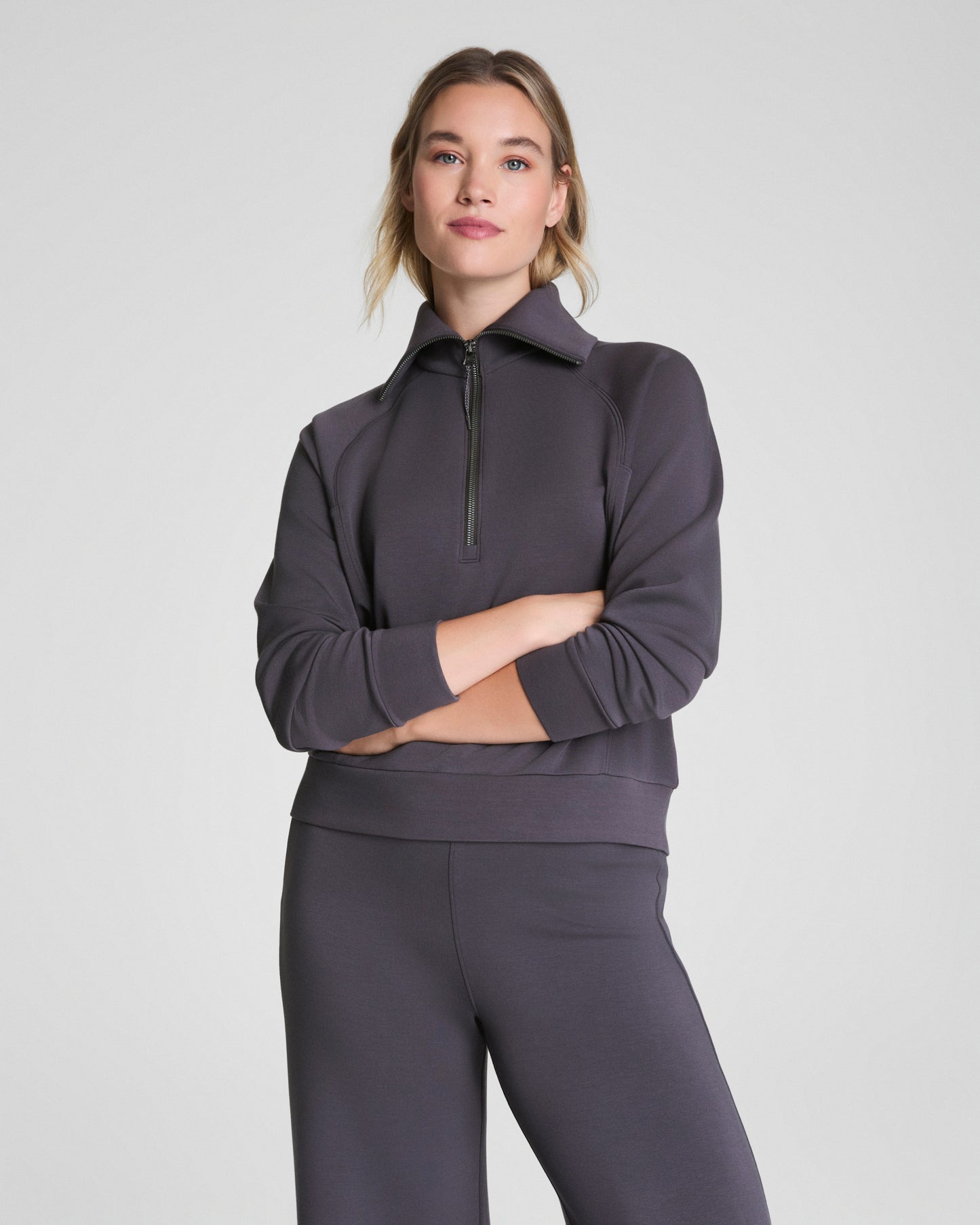 BOUTIQUE SPANX® AIRESSENTIALS HALF ZIP STORM FRONT