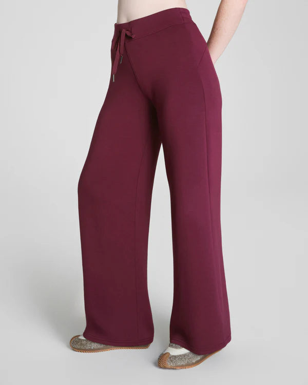 BOUTIQUE SPANX AIRESSENTIALS WIDE LEG PANT PLUM BERRY SIDE