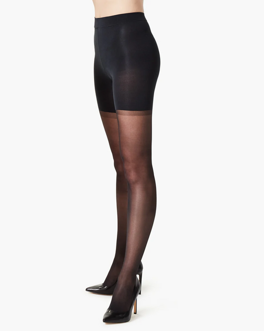 BOUTIQUE SPANX SHAPING MID THIGH SHEERS BLACK SIDE