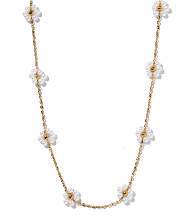 LINNY CO Necklace - Gracie Flower Pearl