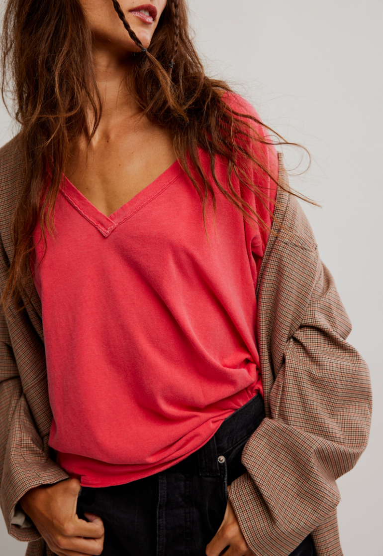FREE PEOPLE We The Free Nina V-Neck Tee