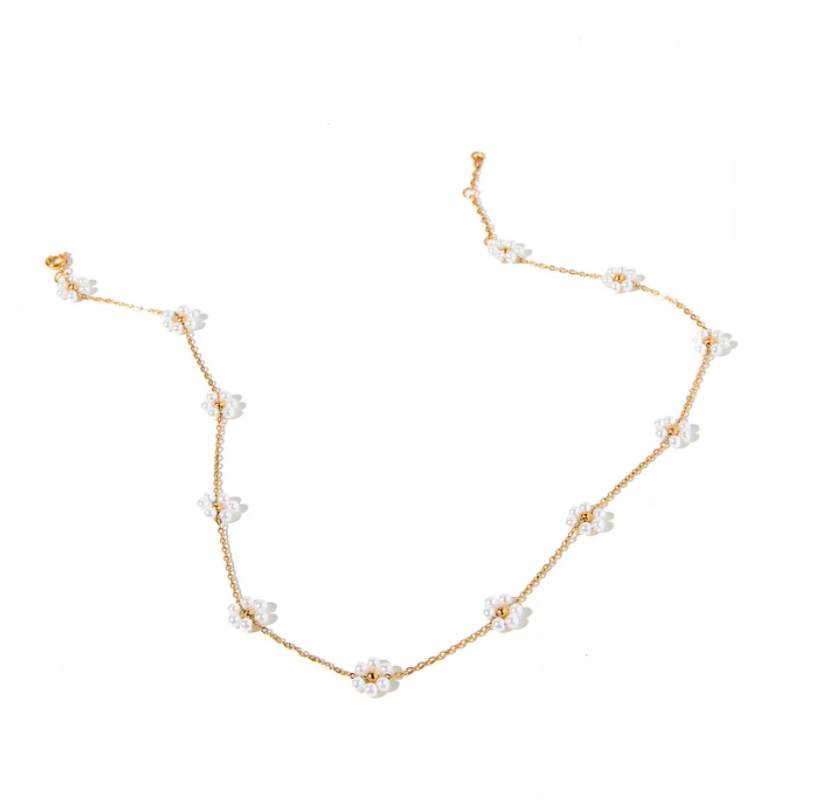 LINNY CO Necklace - Gracie Flower Pearl