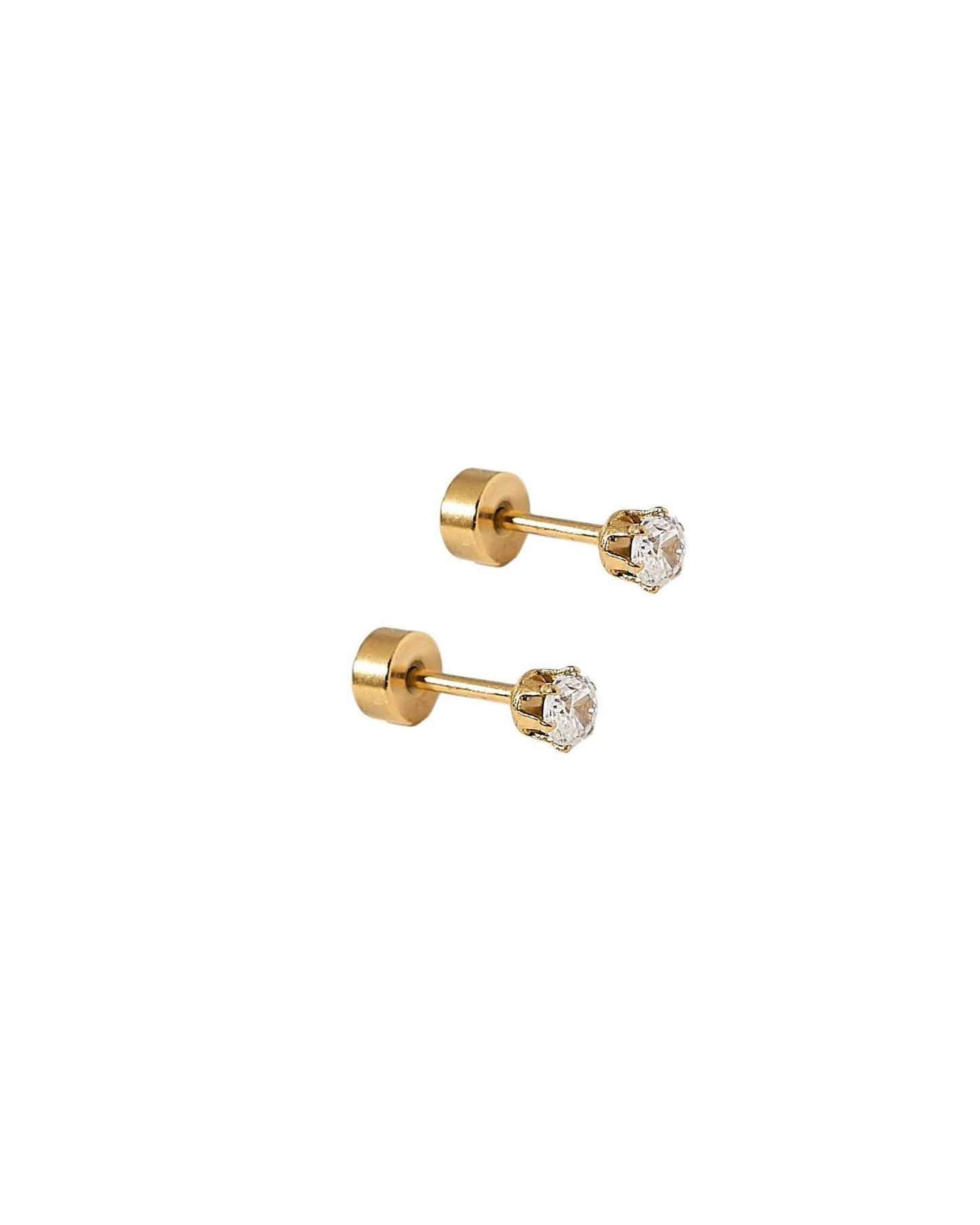 LINNY CO Screwback Stud Earrings - Micro Helen Gold
