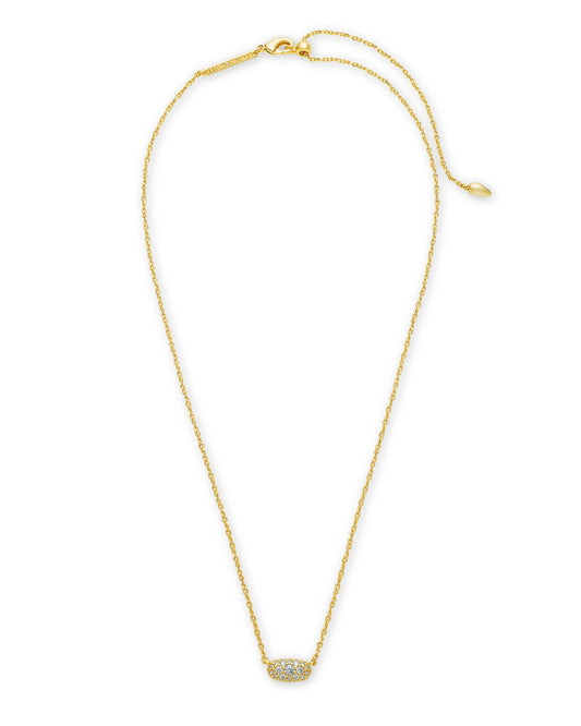 KENDRA SCOTT Grayson Gold Pendant Necklace in White CZ